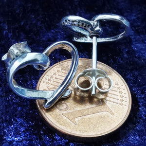 Ohrstecker Herz geschwungene Formen aus 925 Silber - Ohrringe