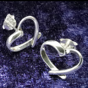 Ohrstecker Herz geschwungene Formen aus 925 Silber - Ohrringe