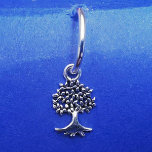 Creolen aus Silber mit Anhänger Baum des Lebens