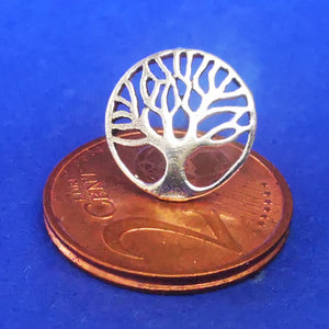 Runder Ohrstecker aus Silber Baum des Lebens