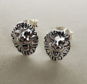 Löwe Löwenkopf Ohrstecker aus 925er Silber – Ohrringe