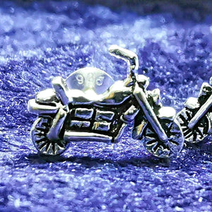 Motorrad Ohrstecker aus 925er Silber – Ohrringe