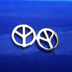 Lade das Bild in den Galerie-Viewer, Ohrstecker aus Silber Peace CND Symbol

