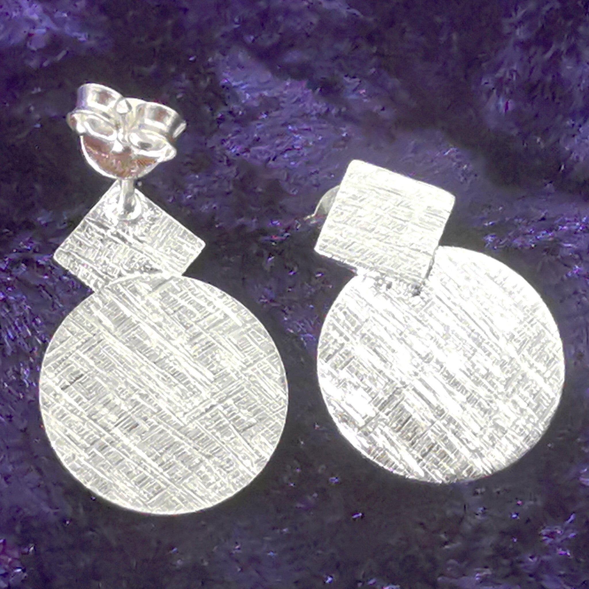Ohrstecker aus Silber im Raute-Scheibe-Design - Ohrringe