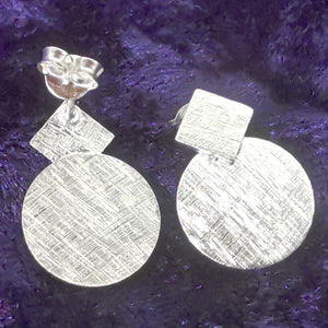 Ohrstecker aus Silber im Raute-Scheibe-Design - Ohrringe