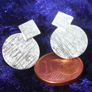 Ohrstecker aus Silber im Raute-Scheibe-Design - Ohrringe