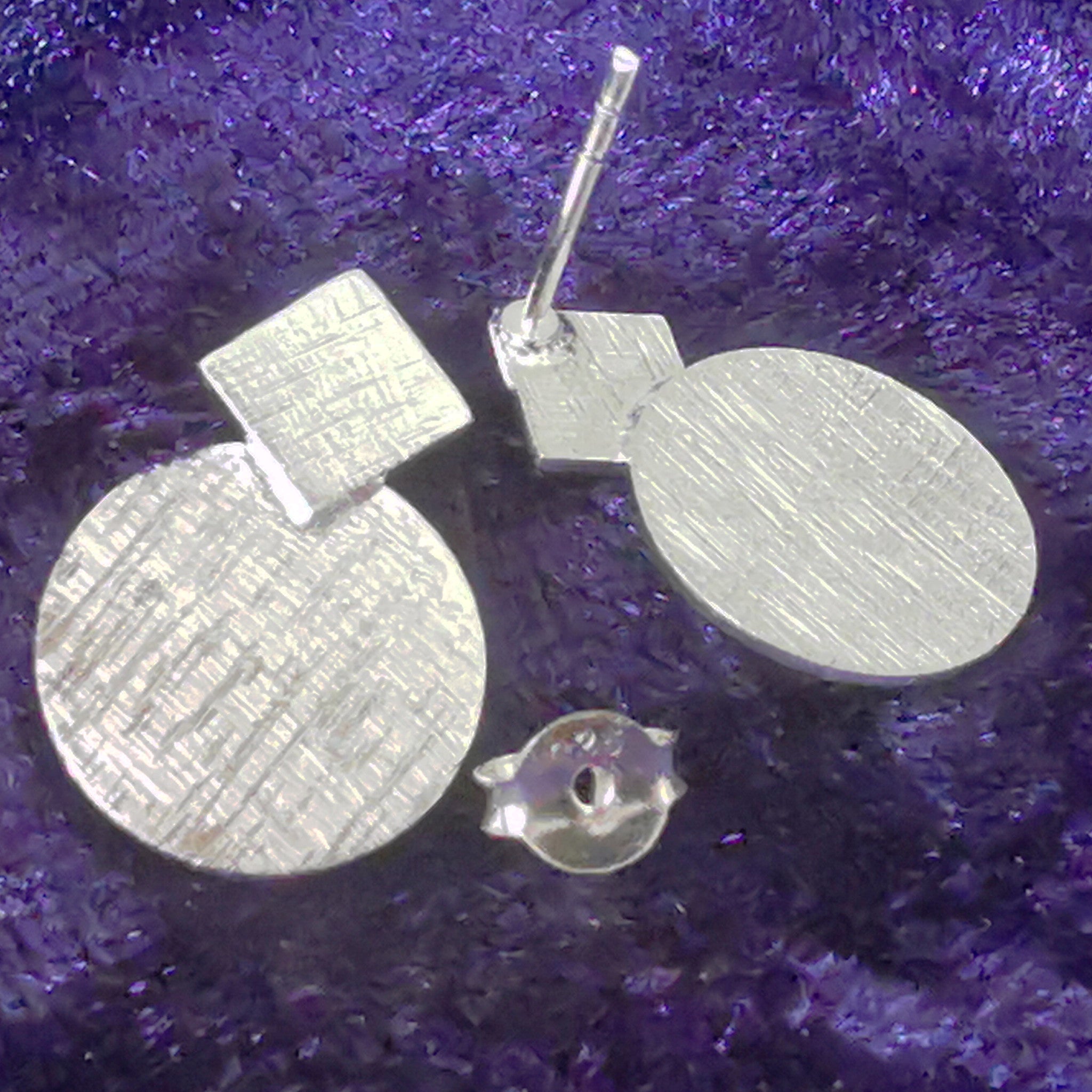 Ohrstecker aus Silber im Raute-Scheibe-Design - Ohrringe