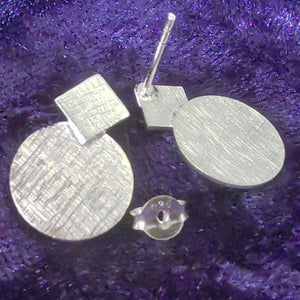 Ohrstecker aus Silber im Raute-Scheibe-Design - Ohrringe