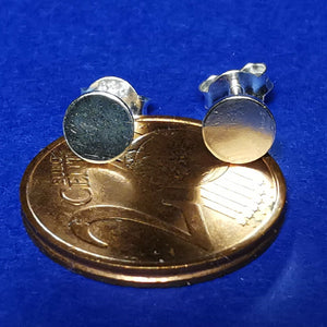 Kreis Punkt Ohrstecker Flach Scheibe aus 925er Silber - Ohrringe