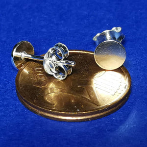 Kreis Punkt Ohrstecker Flach Scheibe aus 925er Silber - Ohrringe