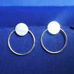 Lade das Bild in den Galerie-Viewer, Ohrstecker aus Silber im Scheiben-Ring Design
