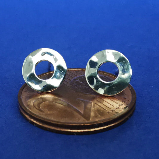 Ohrstecker Scheiben ausgestanzt gehämmert - Ohrringe