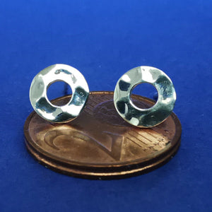 Ohrstecker Scheiben ausgestanzt gehämmert - Ohrringe