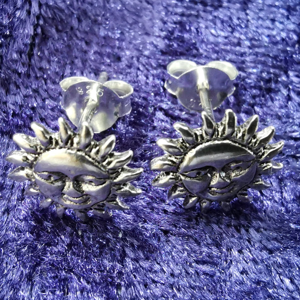 Gesicht Ohrstecker Ohrringe – 925 aus Sonne Silber mit Ohrstecker Silber Ohrringe -