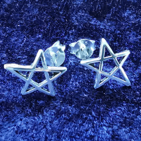 Ohrstecker aus Silber Pentagramm  – Ohrringe