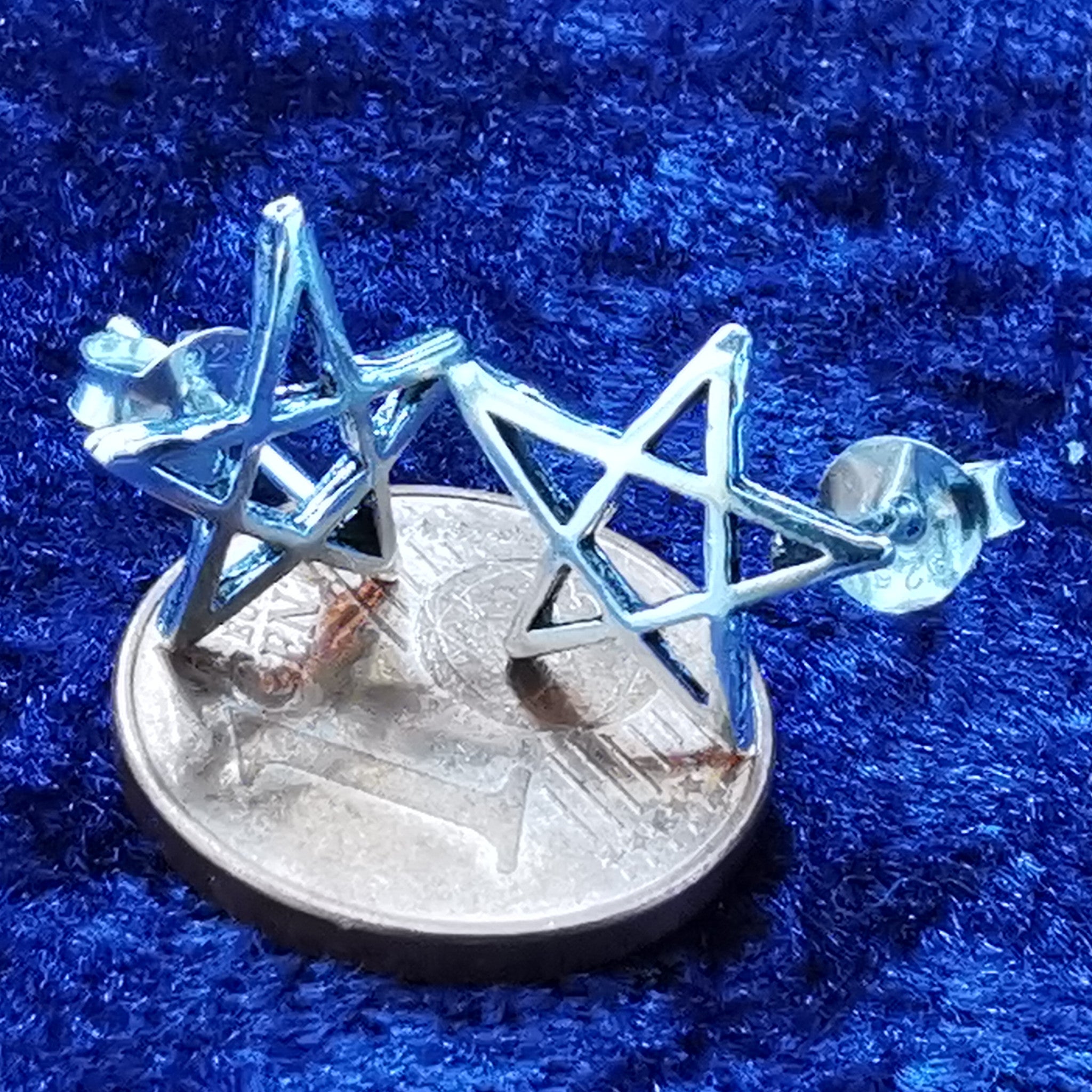 Ohrstecker aus Silber Pentagramm  – Ohrringe