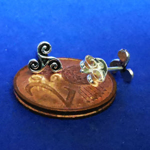 Ohrstecker Keltische Spirale Triskele 925 Silber - Ohrringe