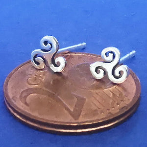 Ohrstecker Keltische Spirale Triskele 925 Silber - Ohrringe