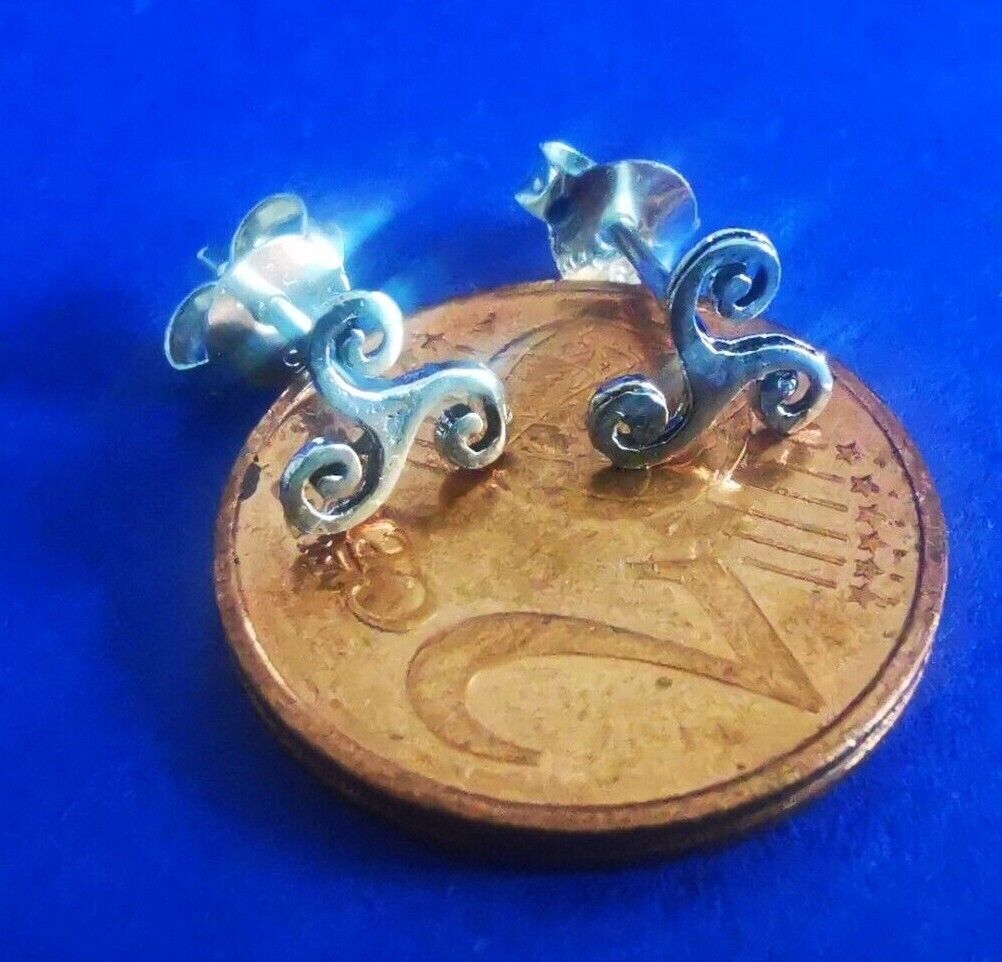 Ohrstecker Keltische Spirale Triskele 925 Silber - Ohrringe