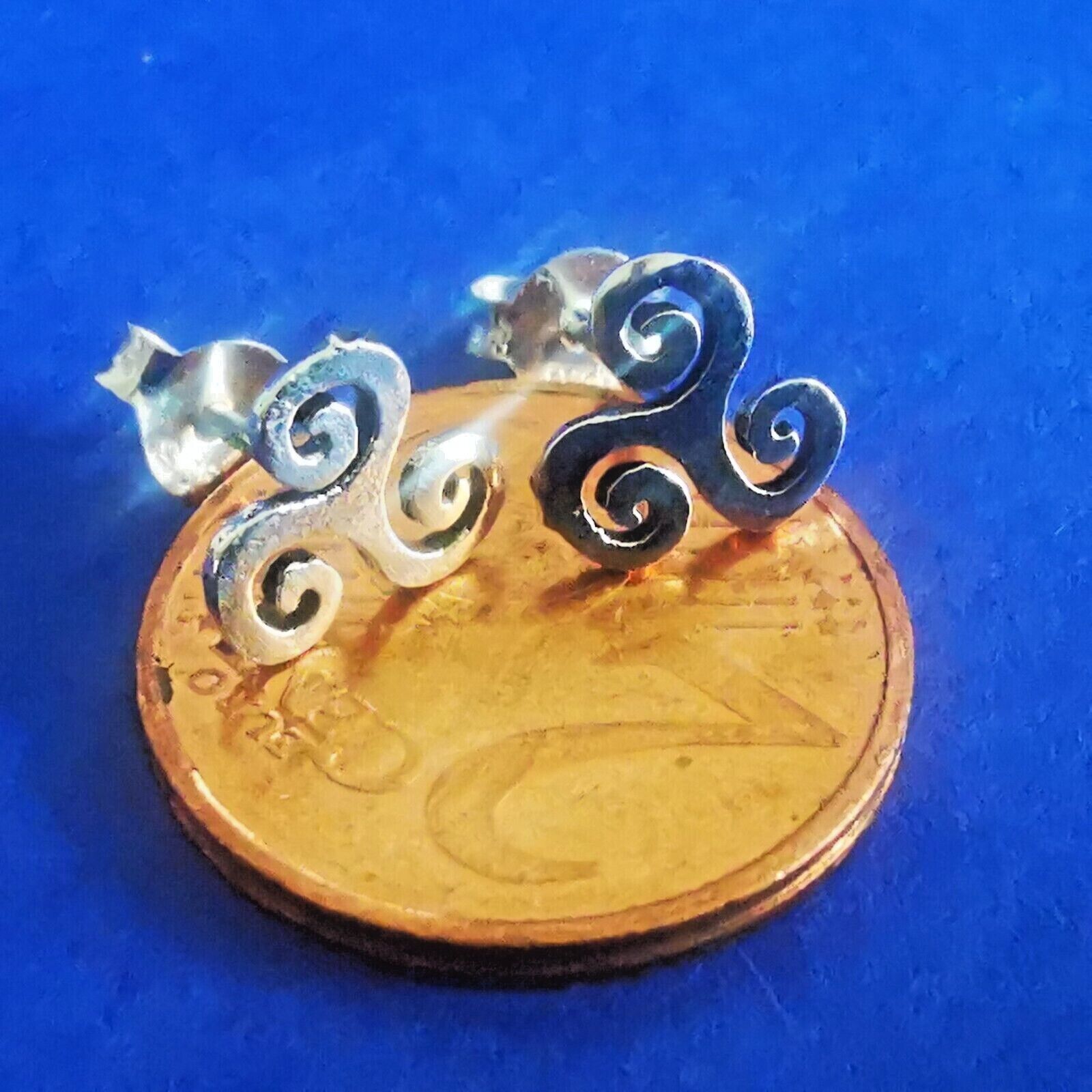 Ohrstecker Keltische Spirale Triskele 925 Silber - Ohrringe