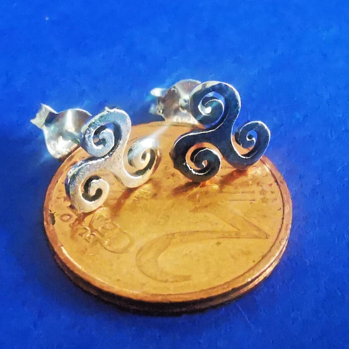 Ohrstecker Keltische Spirale Triskele 925 Silber - Ohrringe