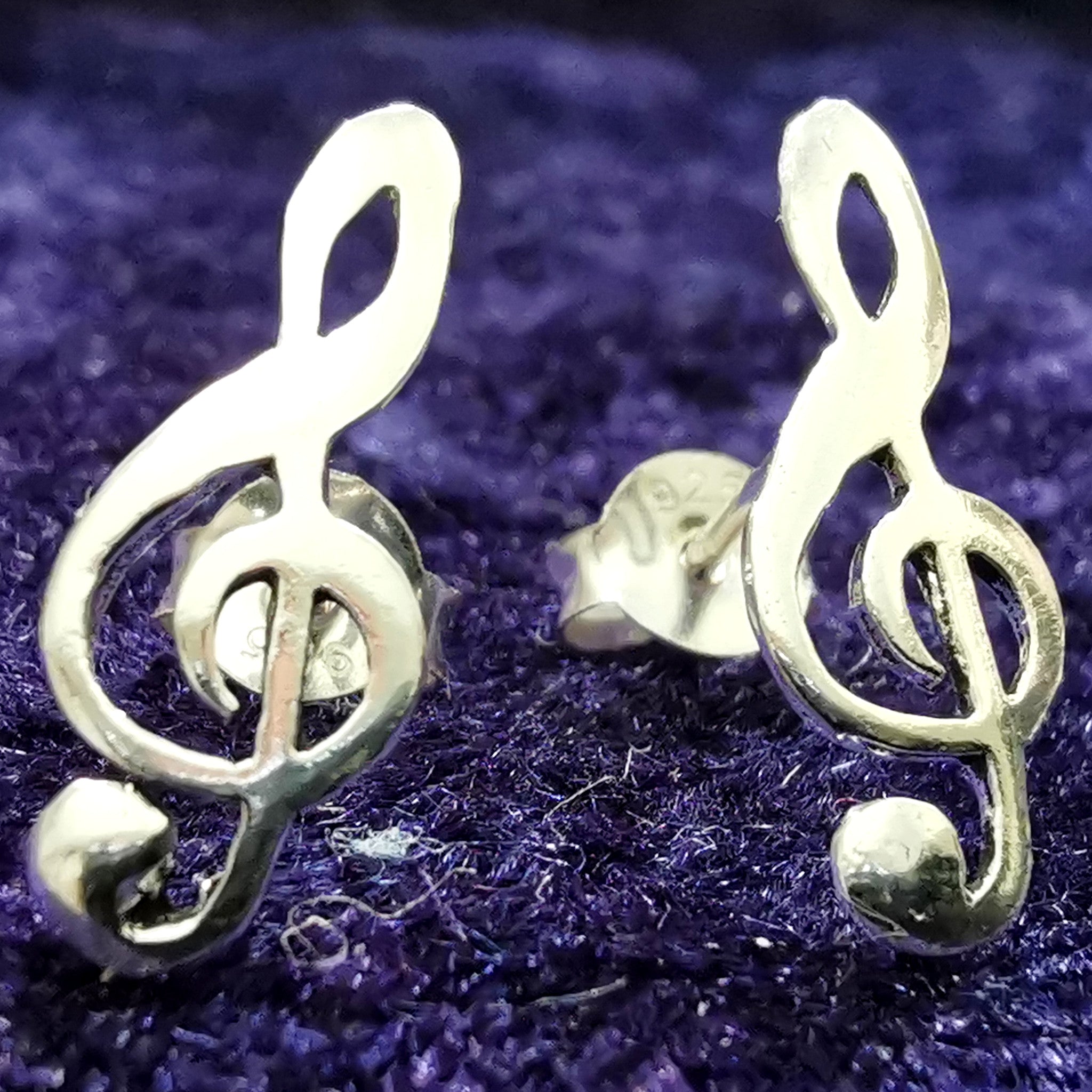 Ohrstecker aus Silber Violinschlüssel