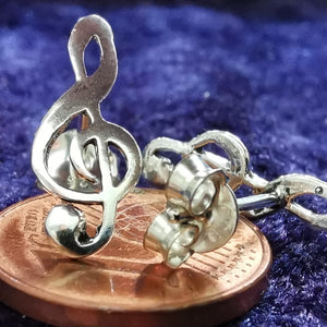 Ohrstecker aus Silber Violinschlüssel
