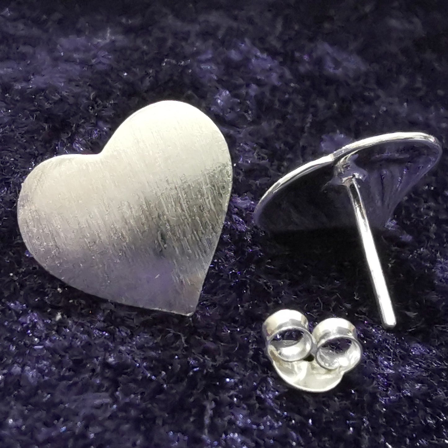 Ohrstecker Herz gross aus 925 Silber - Ohrringe