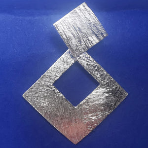 Ohrstecker Rauten 925 Silber gebürstet - Ohrringe Minimalschmuck