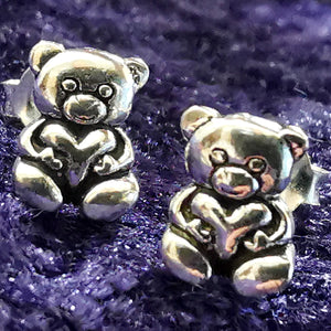 Ohrstecker aus Silber Teddybär  – Ohrringe