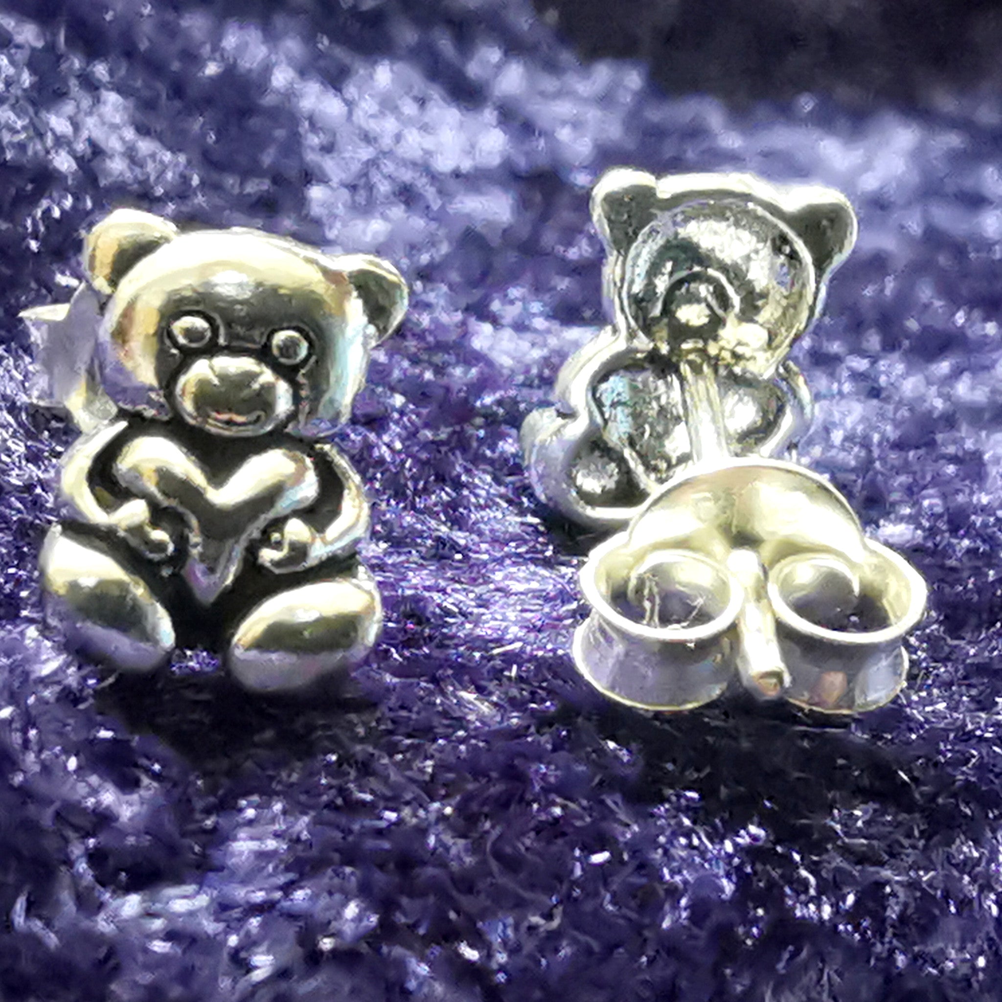 Ohrstecker aus Silber Teddybär  – Ohrringe