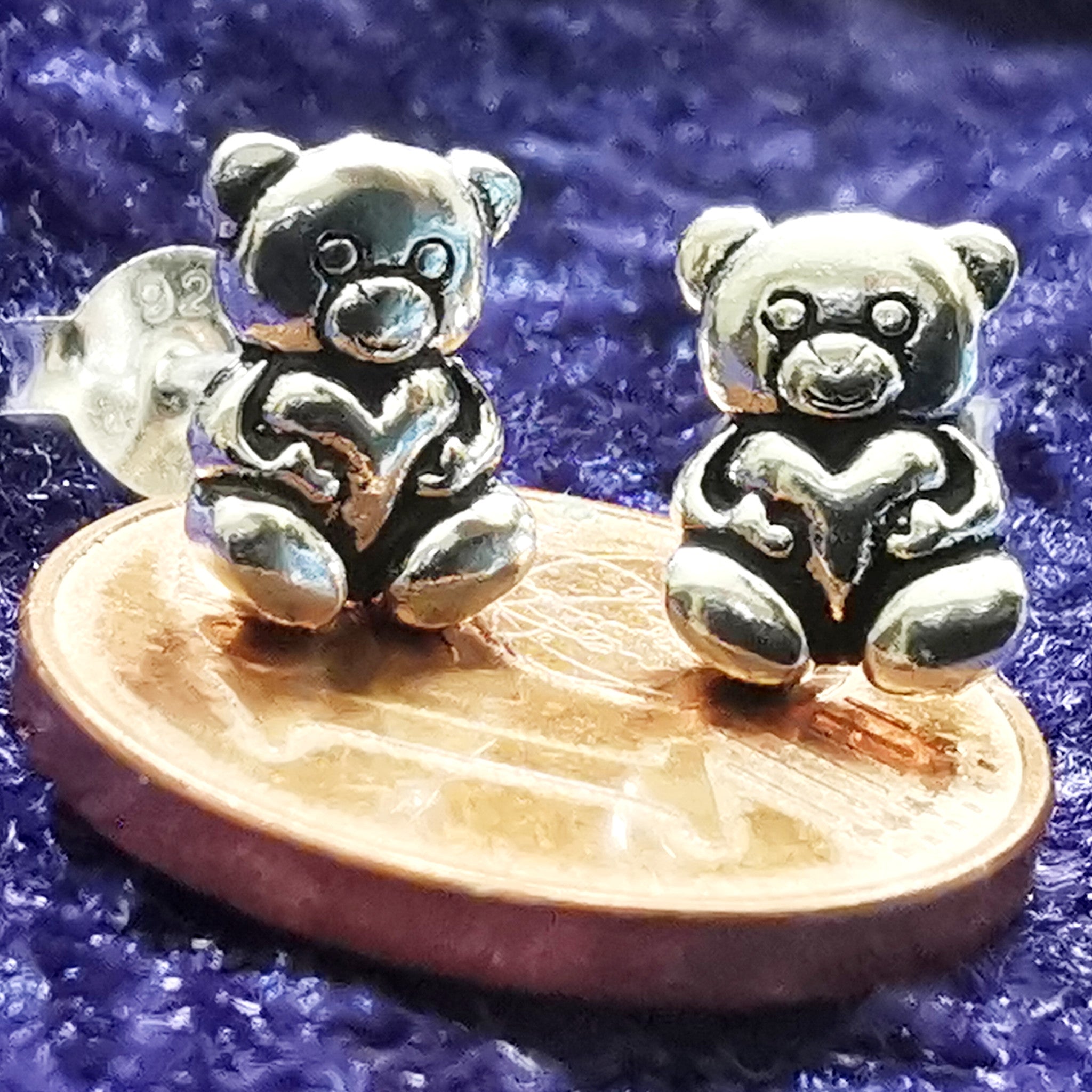 Ohrringe Silber Ohrstecker Ohrstecker Ohrringe Teddybär – – aus Silber