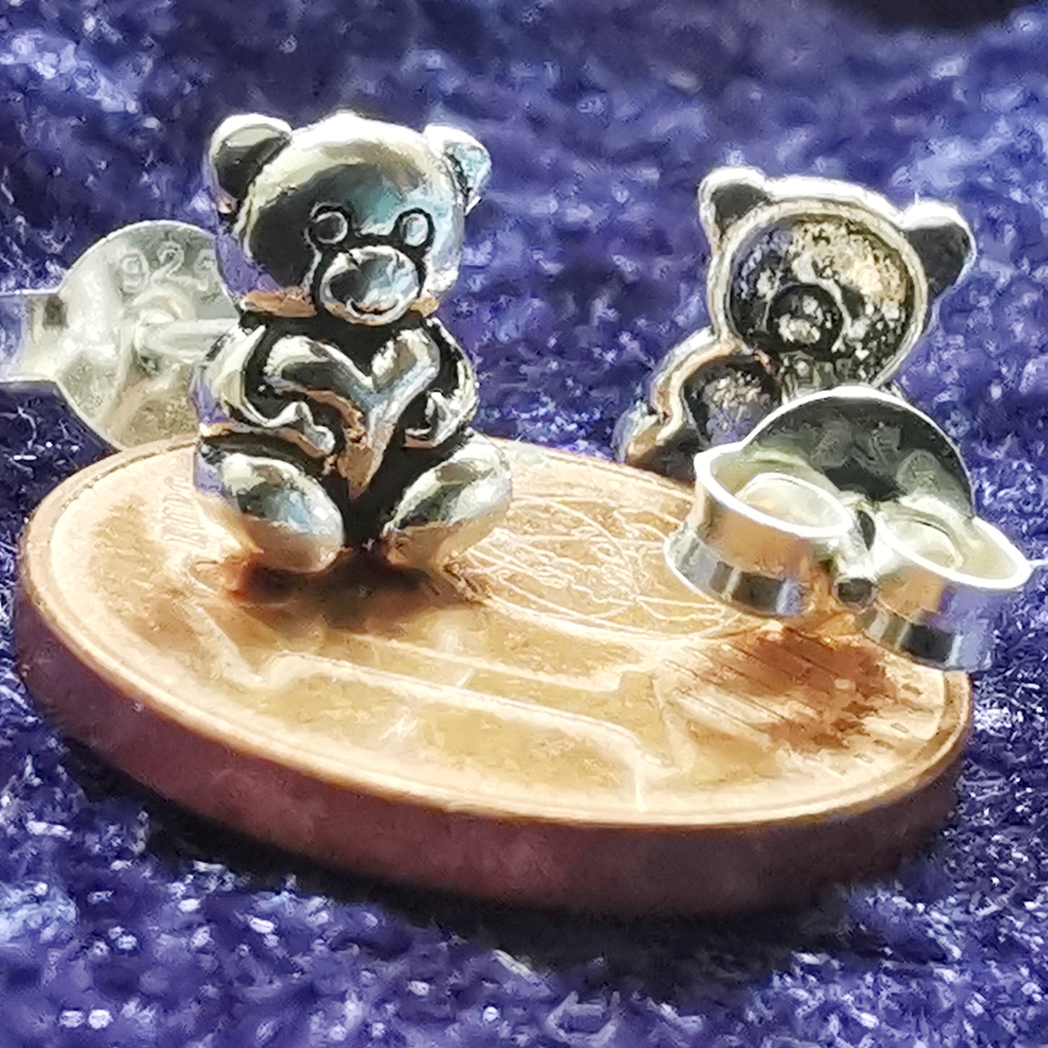 Ohrstecker aus Silber Teddybär  – Ohrringe