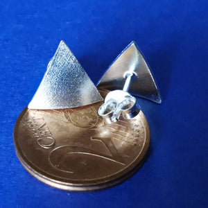 Ohrstecker Dreieck 925 Silber gebürstet - Ohrringe