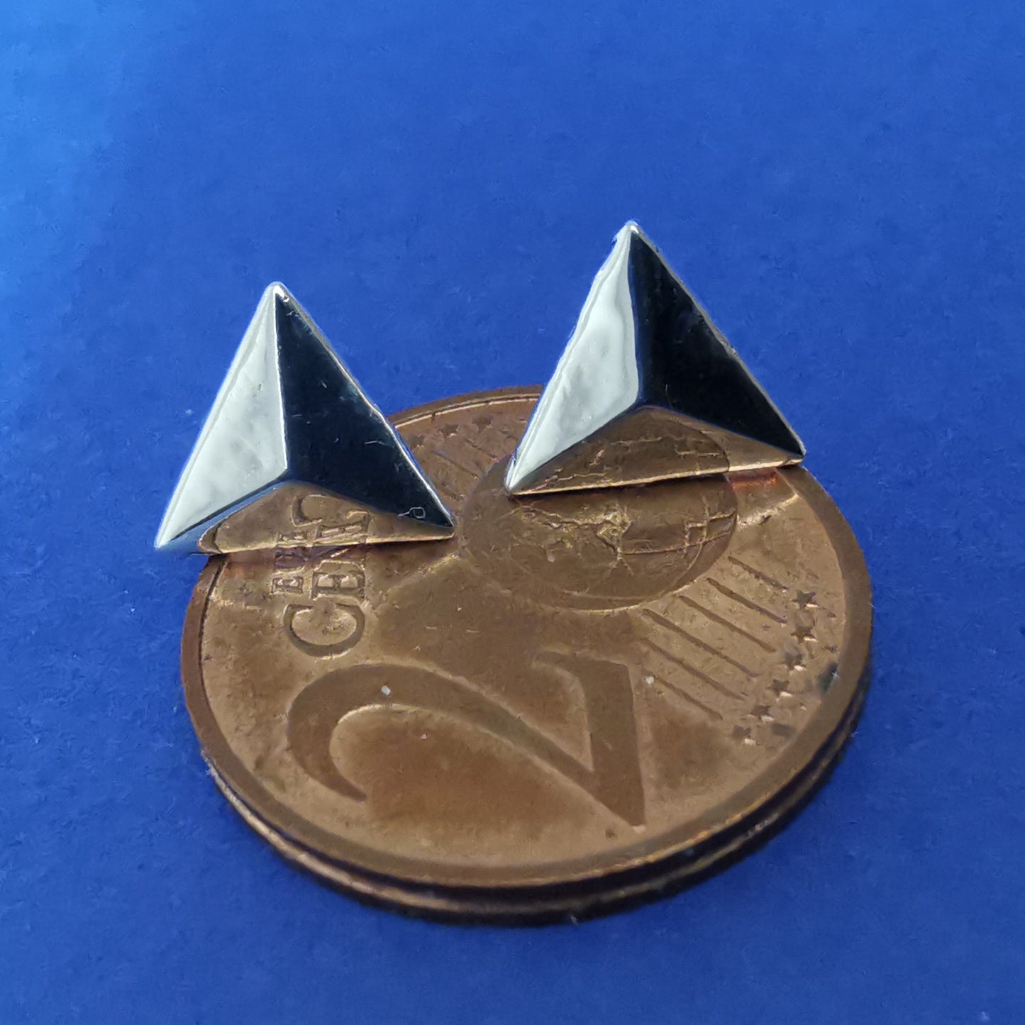 Ohrstecker Dreiecke im 3D-Design aus 925er Silber - Ohrringe