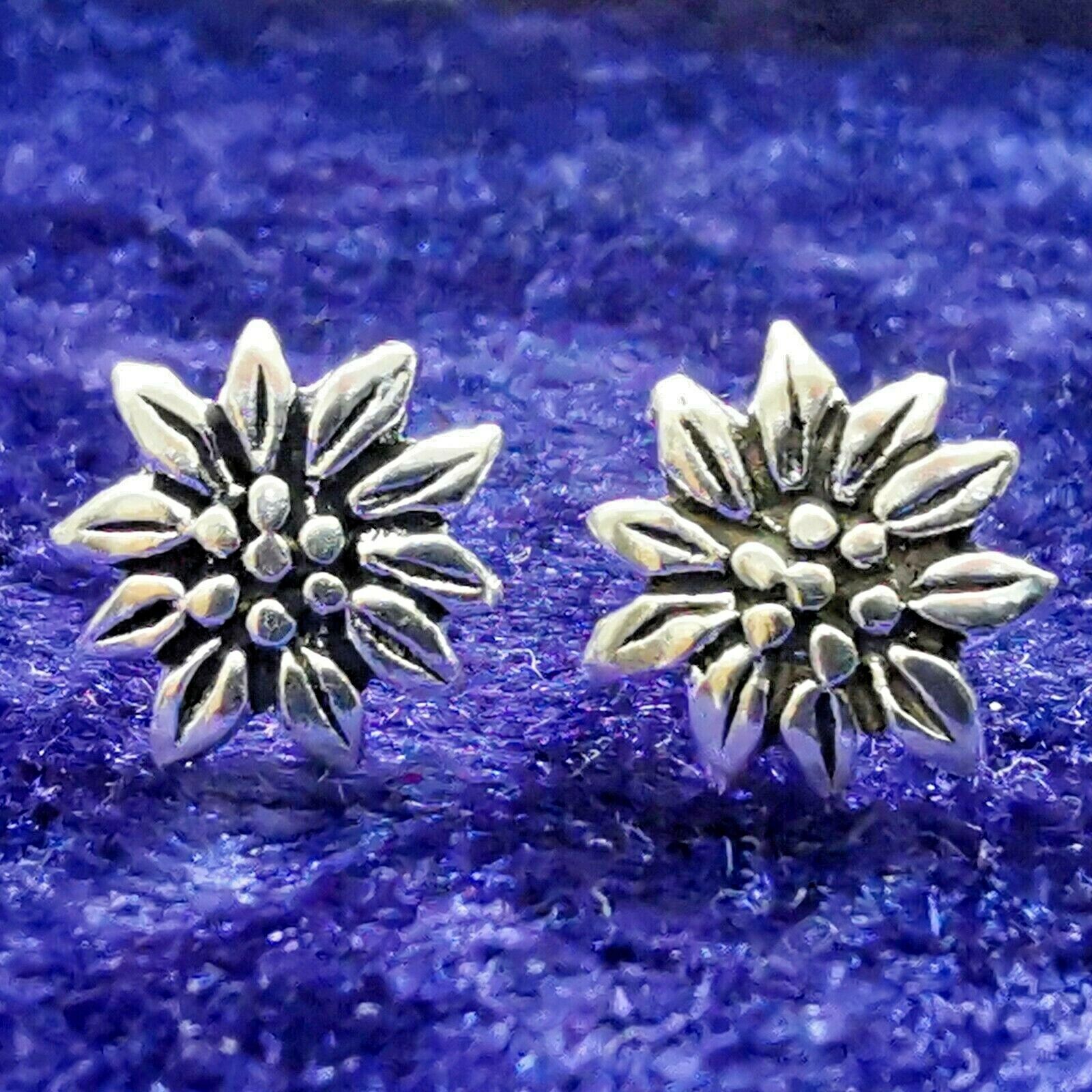 Edelweiß Ohrstecker aus 925er Sterling Silber - Ohrringe