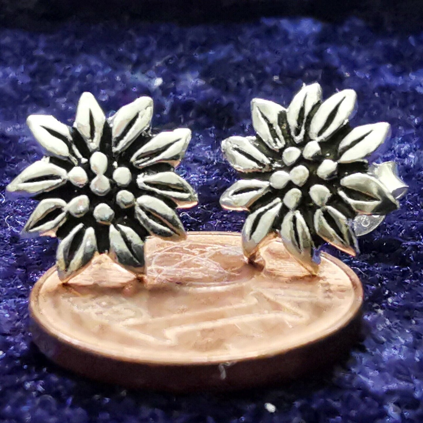 Edelweiß Ohrstecker aus 925er Sterling Silber - Ohrringe