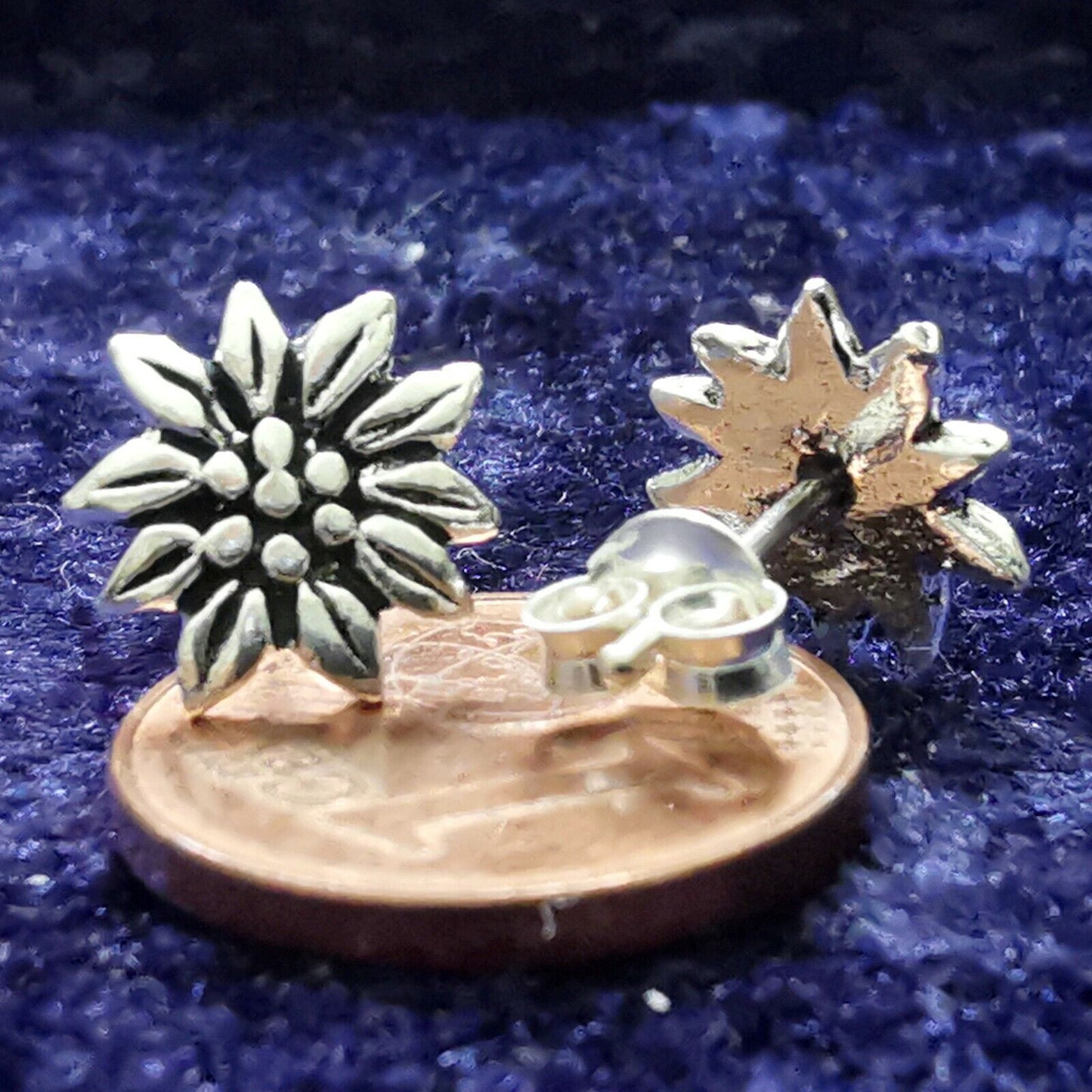 Edelweiß Ohrstecker aus 925er Sterling Silber - Ohrringe