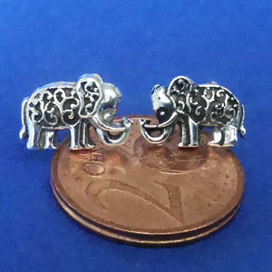 Ohrstecker Elefant mit Ornamenten 925 Silber - Ohrringe