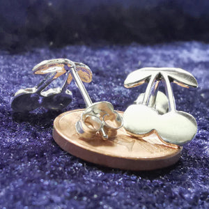 Ohrstecker aus Silber Kirschen  – Ohrringe