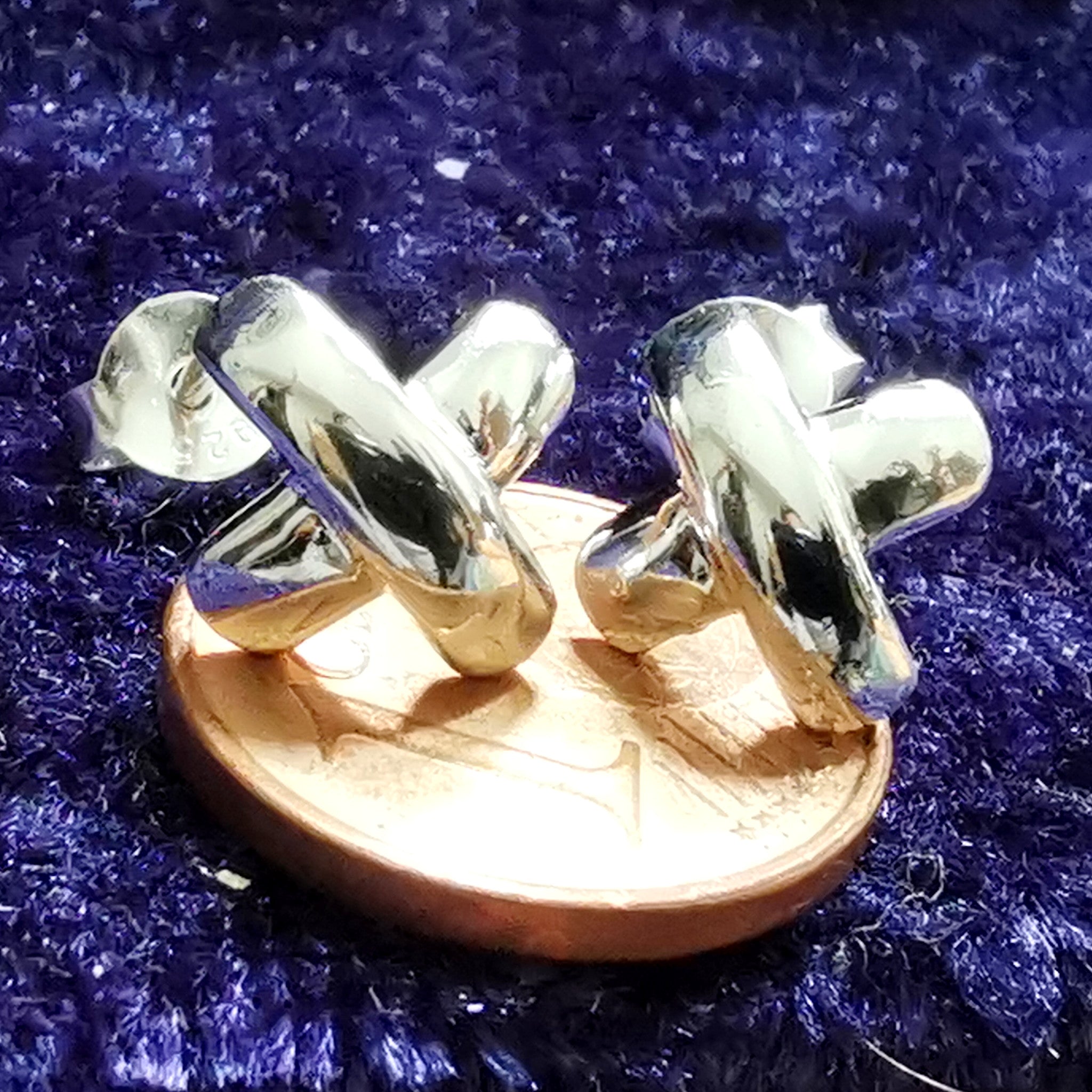 X Ohrstecker Kreuz aus 925er Silber - Ohrringe