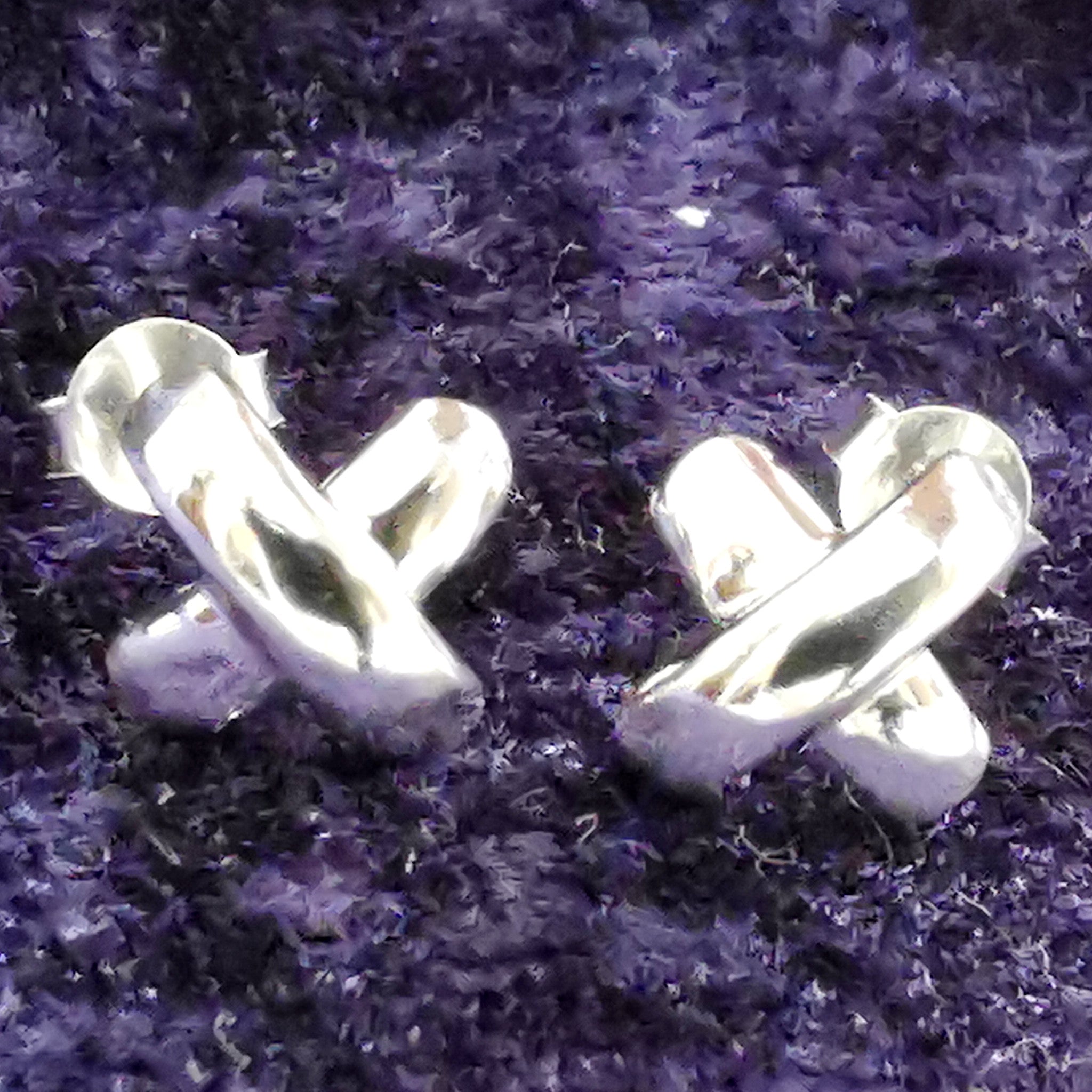 X Ohrstecker Kreuz aus 925er Silber - Ohrringe