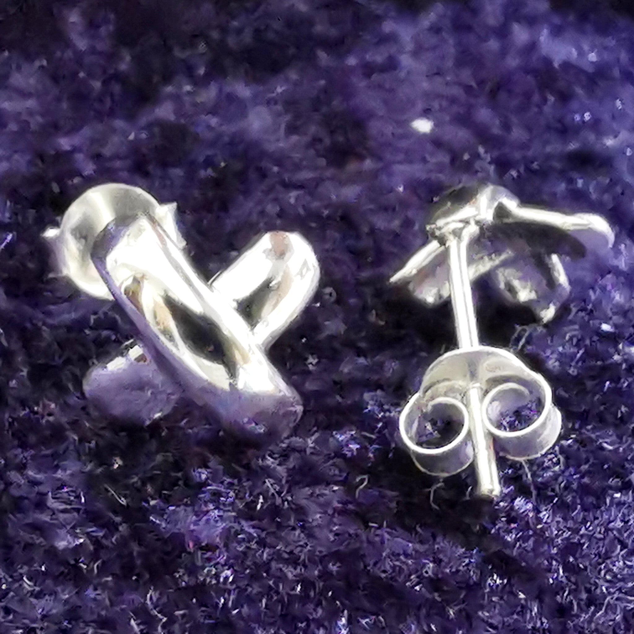 X Ohrstecker Kreuz aus 925er Silber - Ohrringe