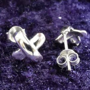 X Ohrstecker Kreuz aus 925er Silber - Ohrringe