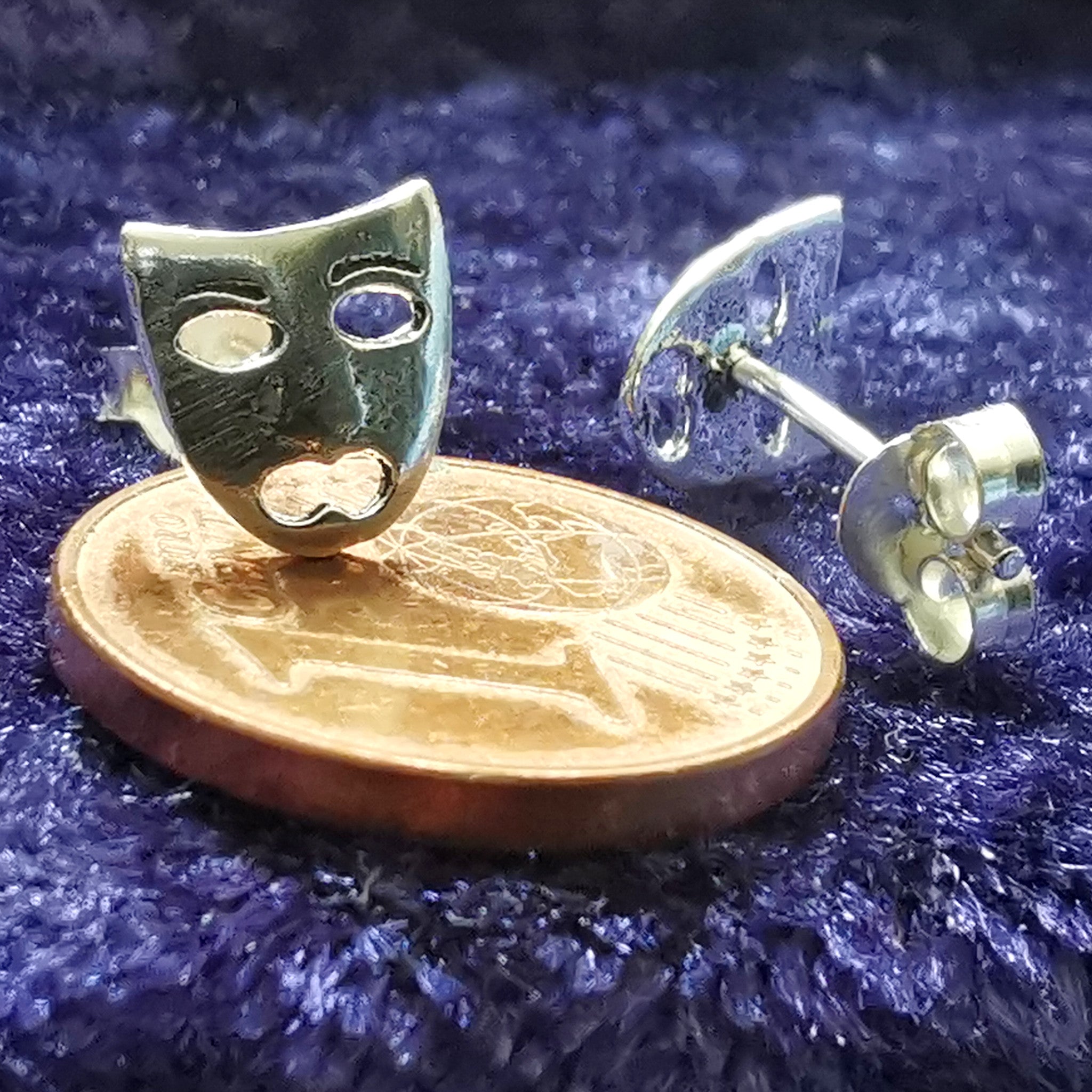 Ohrstecker aus 925er Silber Maske – Ohrringe