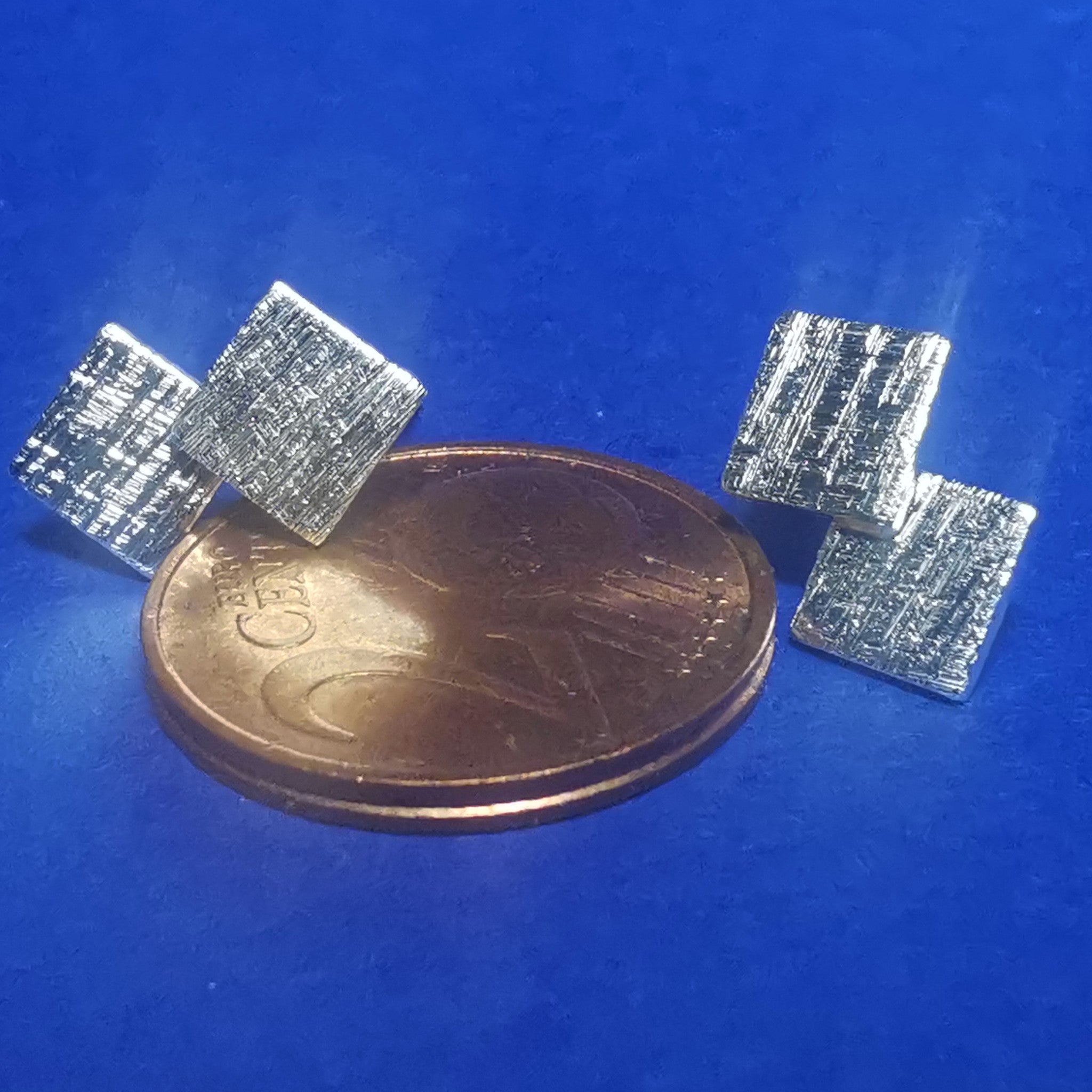 Ohrstecker aus Silber im Doppelraute Design gebürstet