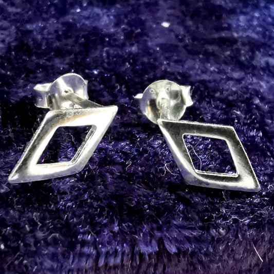Ohrstecker Rauten aus 925er Silber - Ohrringe Minimalschmuck