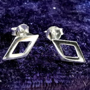Ohrstecker Rauten aus 925er Silber - Ohrringe Minimalschmuck