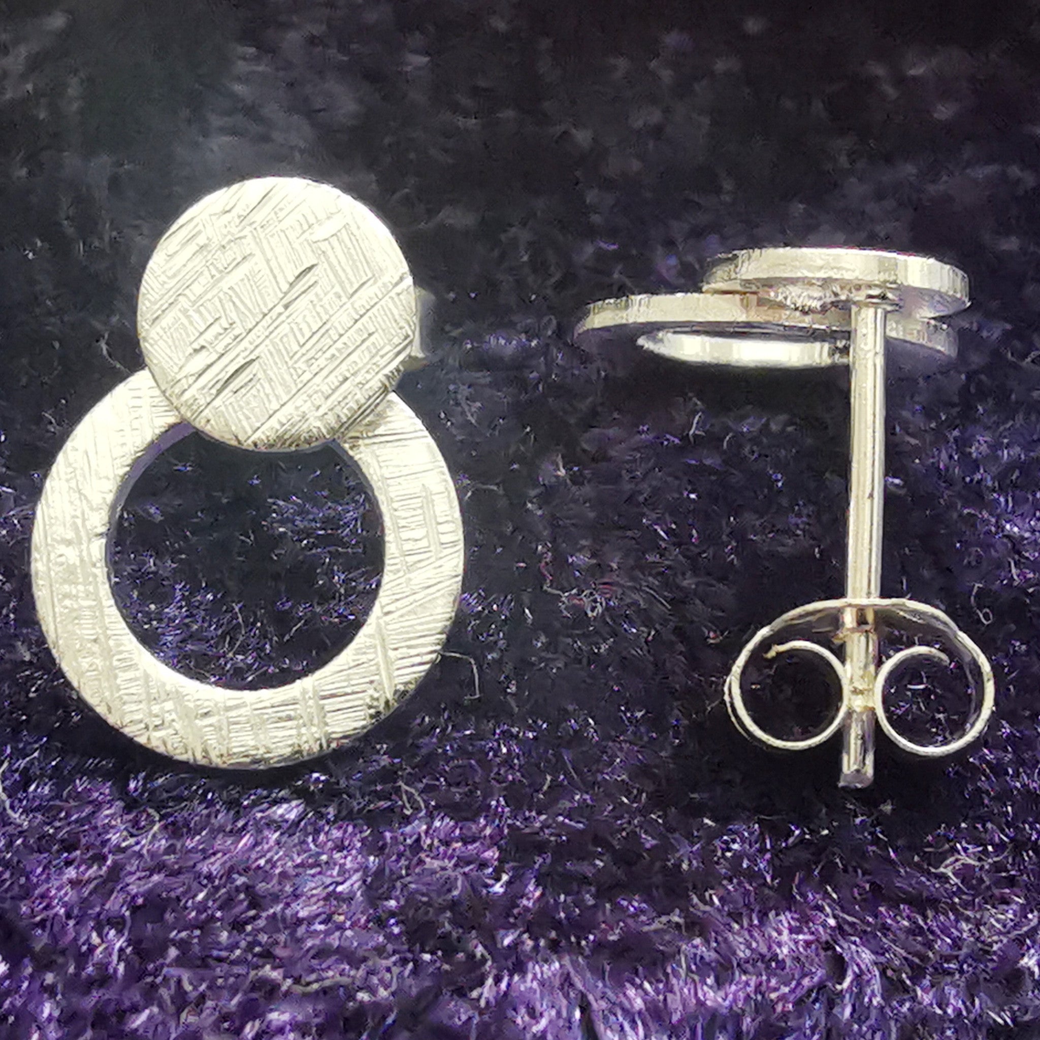 Ohrstecker Scheibe-Ring aus 925 Silber - Ohrringe