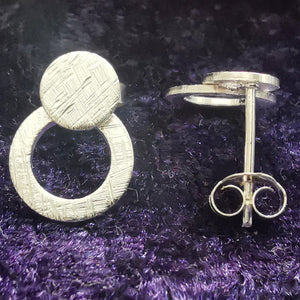 Ohrstecker Scheibe-Ring aus 925 Silber - Ohrringe